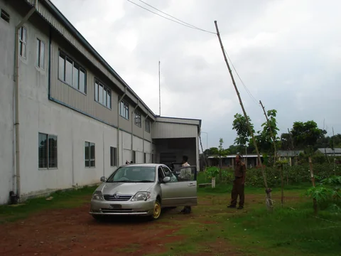 Completed industrial facility in a green setting