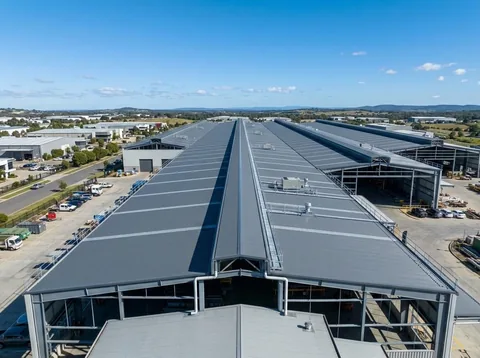 Industrial roofing system installation