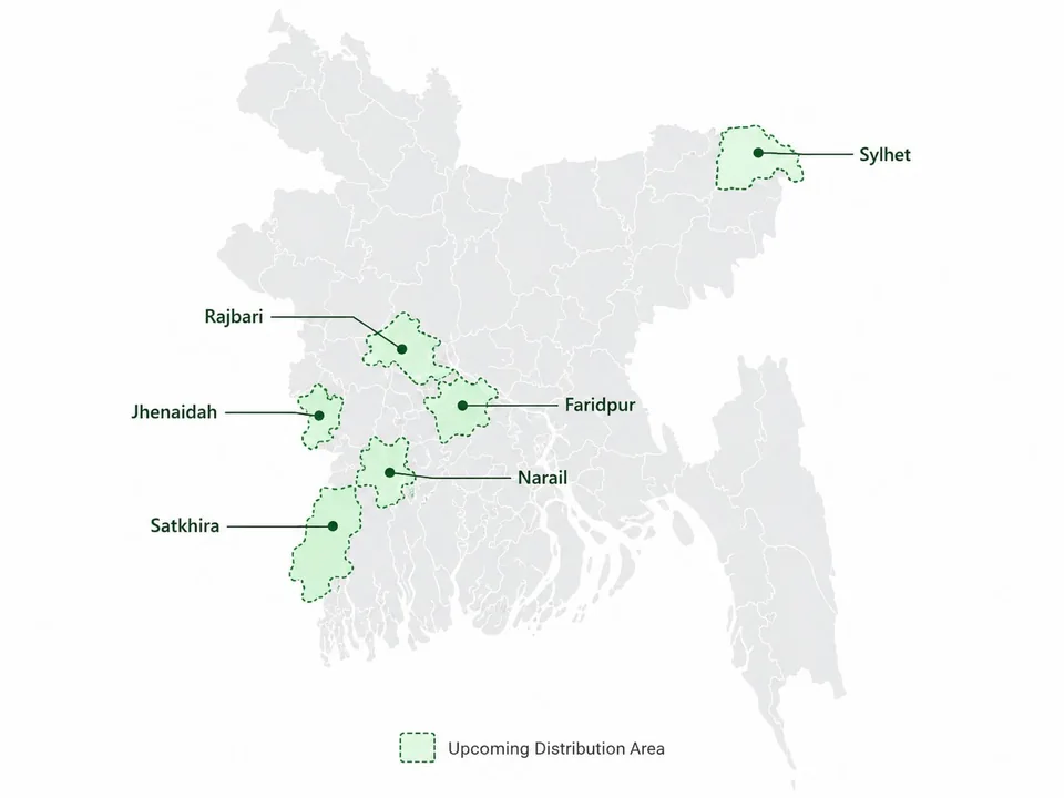 Map showing planned Energy Solution distribution areas