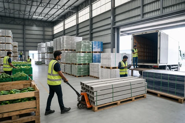 Coordinated materials and product movement in an organised warehouse